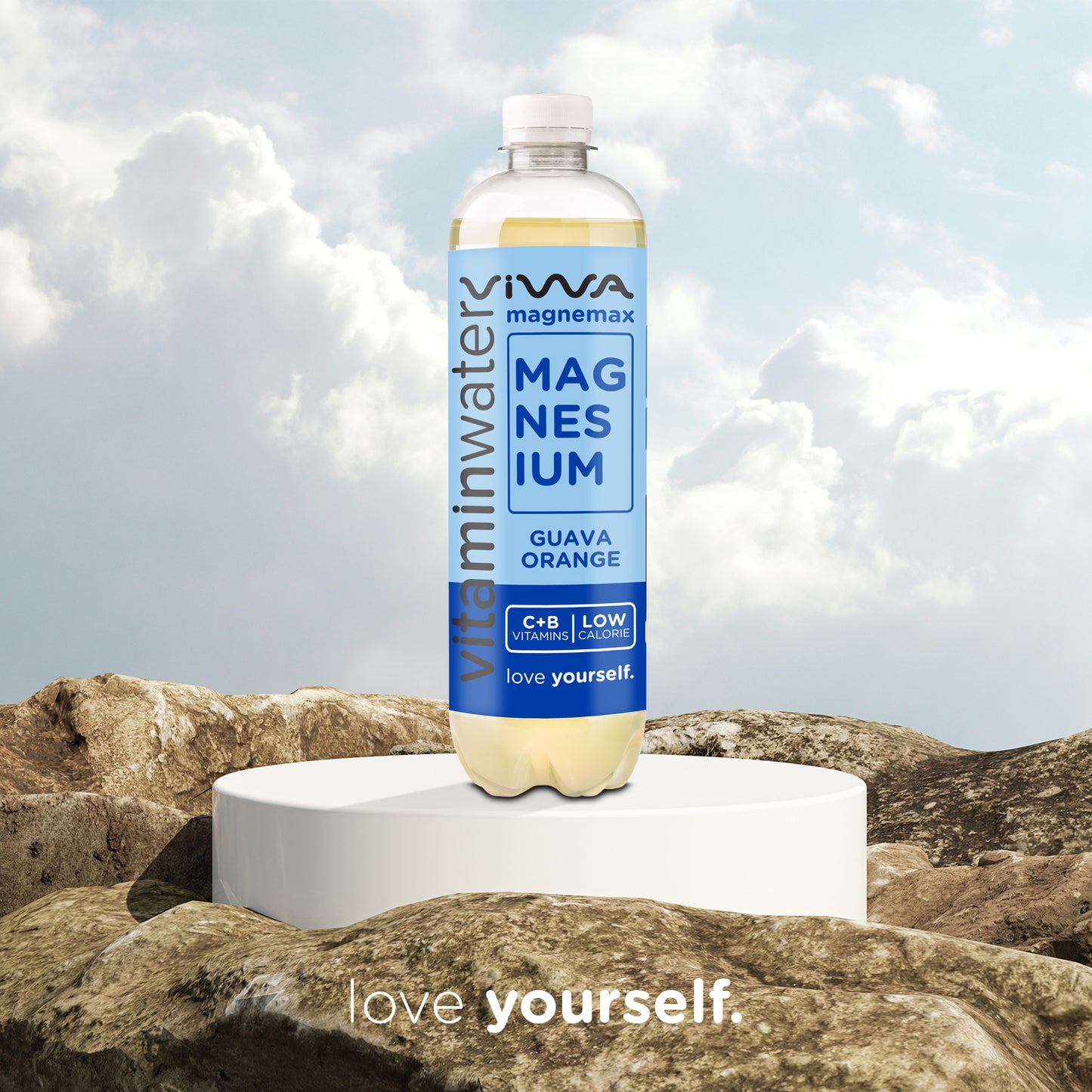 Viwa VitaminWater Magnemax - Bebida Refrescante con Magnesio y Vitaminas C y B. Sabor Guayaba y Naranja - 600ml, Pack de 12