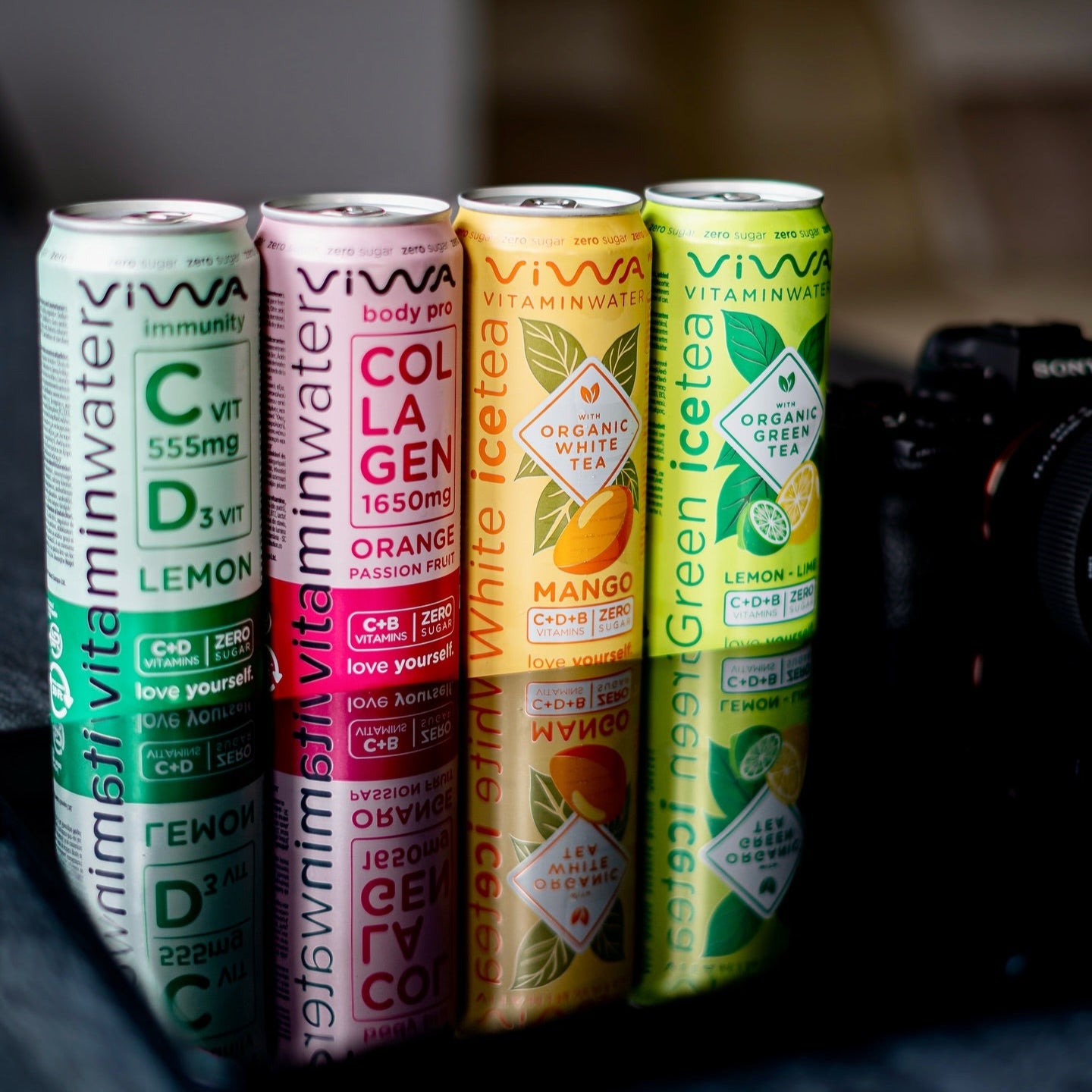 Viwa VitaminWater Body Pro - Bebida Refrescante Cero Azúcar con Colágeno y Vitaminas C y B. Sabor Naranja y Fruta de la Pasión - 330ml, Pack de 24