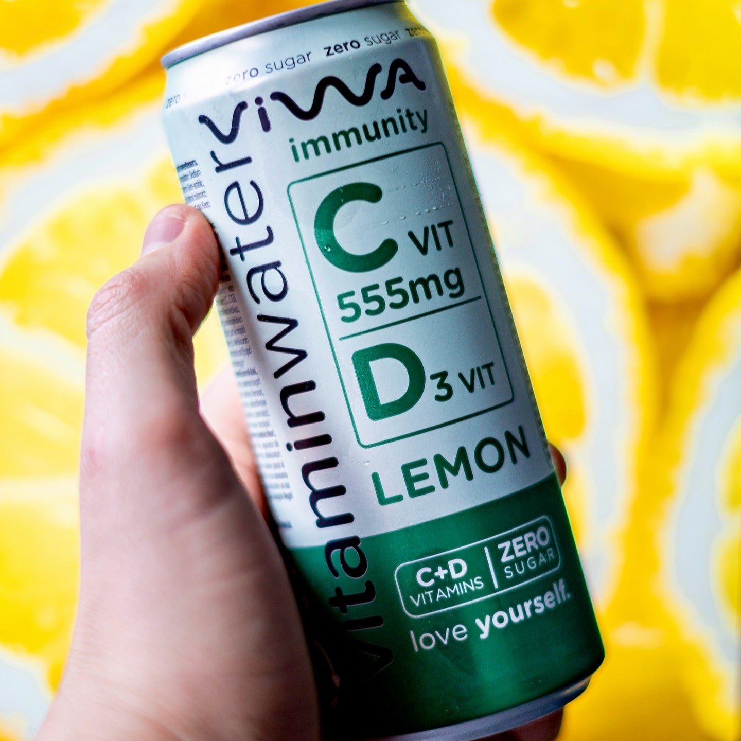 Viwa VitaminWater Immunity - Bebida Refrescante Cero Azúcar con Vitaminas C y D. Sabor Limón - 330ml, Pack de 24