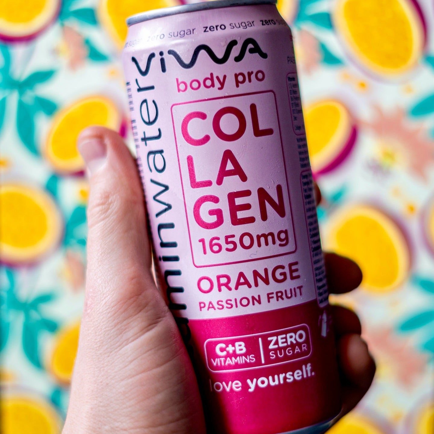Viwa VitaminWater Body Pro - Bebida Refrescante Cero Azúcar con Colágeno y Vitaminas C y B. Sabor Naranja y Fruta de la Pasión - 330ml, Pack de 24