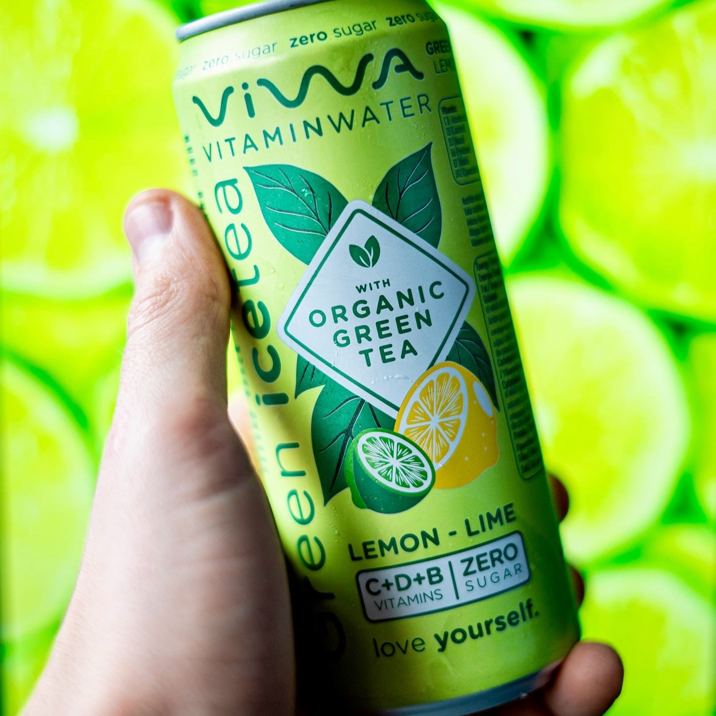 Viwa VitaminTea Té Verde - Bebida Refrescante Cero Azúcar con Vitaminas C, D y B. Sabor Lima y Limón - 330ml, Pack de 24