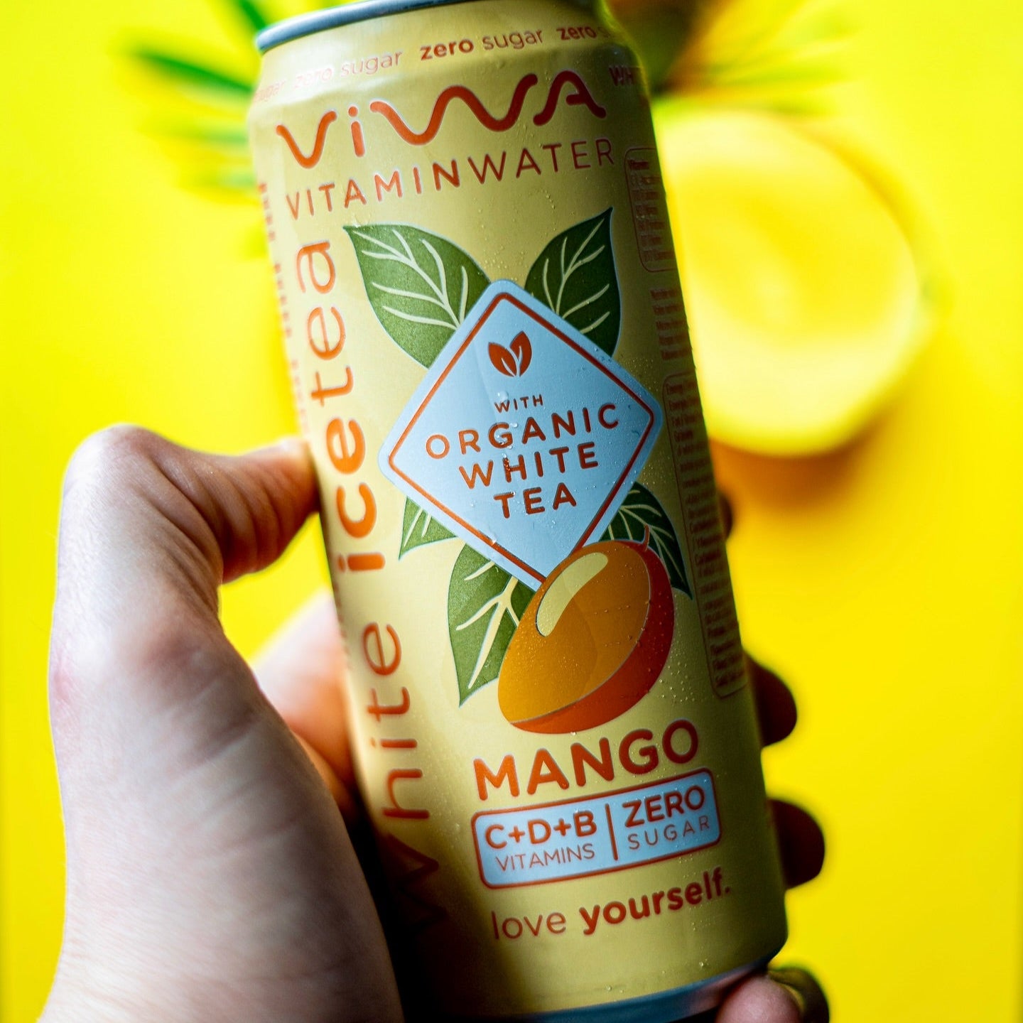 Viwa VitaminTea Té Blanco - Bebida Refrescante Cero Azúcar con Vitaminas C, D y B. Sabor Mango - 330ml, Pack de 24