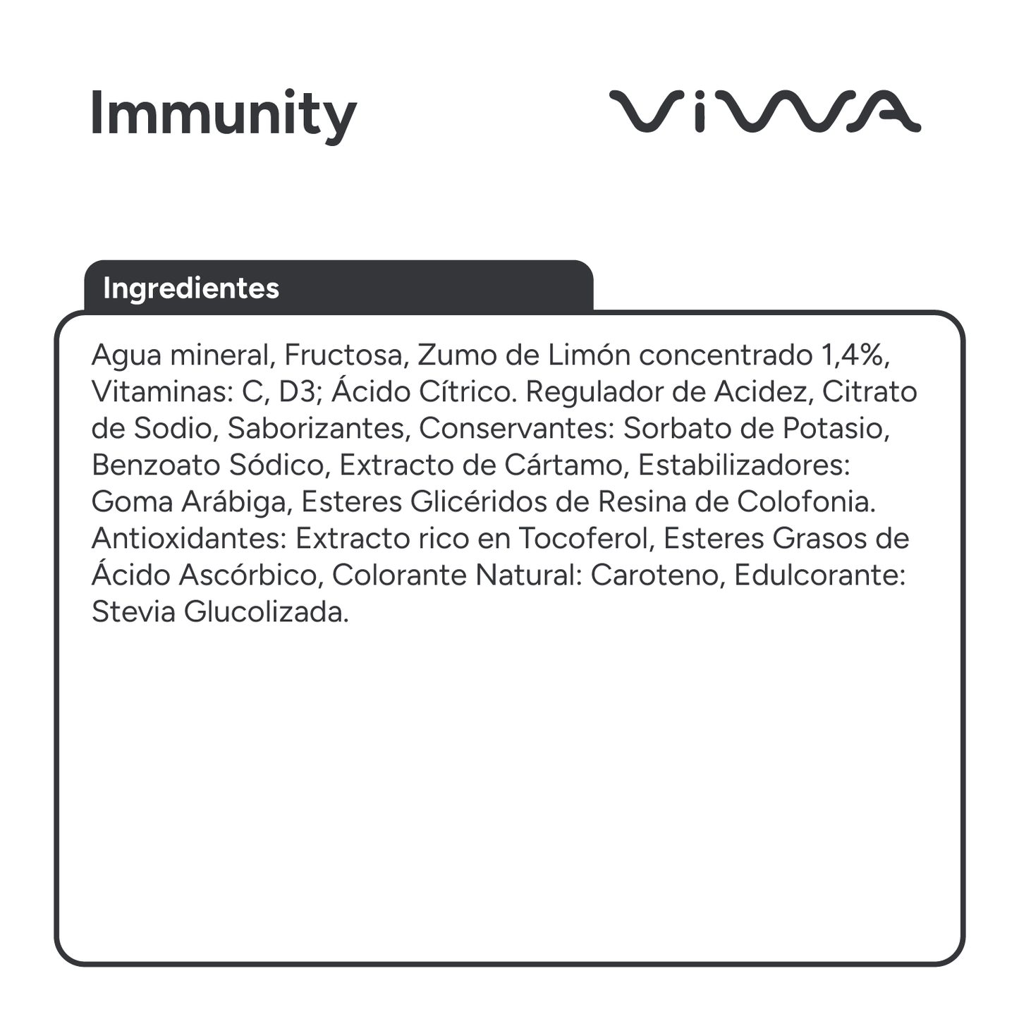 Viwa VitaminWater Immunity - Bebida Refrescante con Vitaminas C y D. Sabor Limón - 600ml, Pack de 12