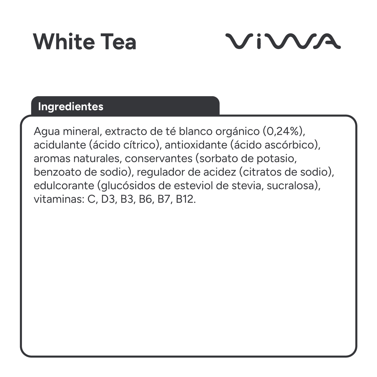 Viwa VitaminTea Té Blanco - Bebida Refrescante Cero Azúcar con Vitaminas C, D y B. Sabor Mango - 330ml, Pack de 24