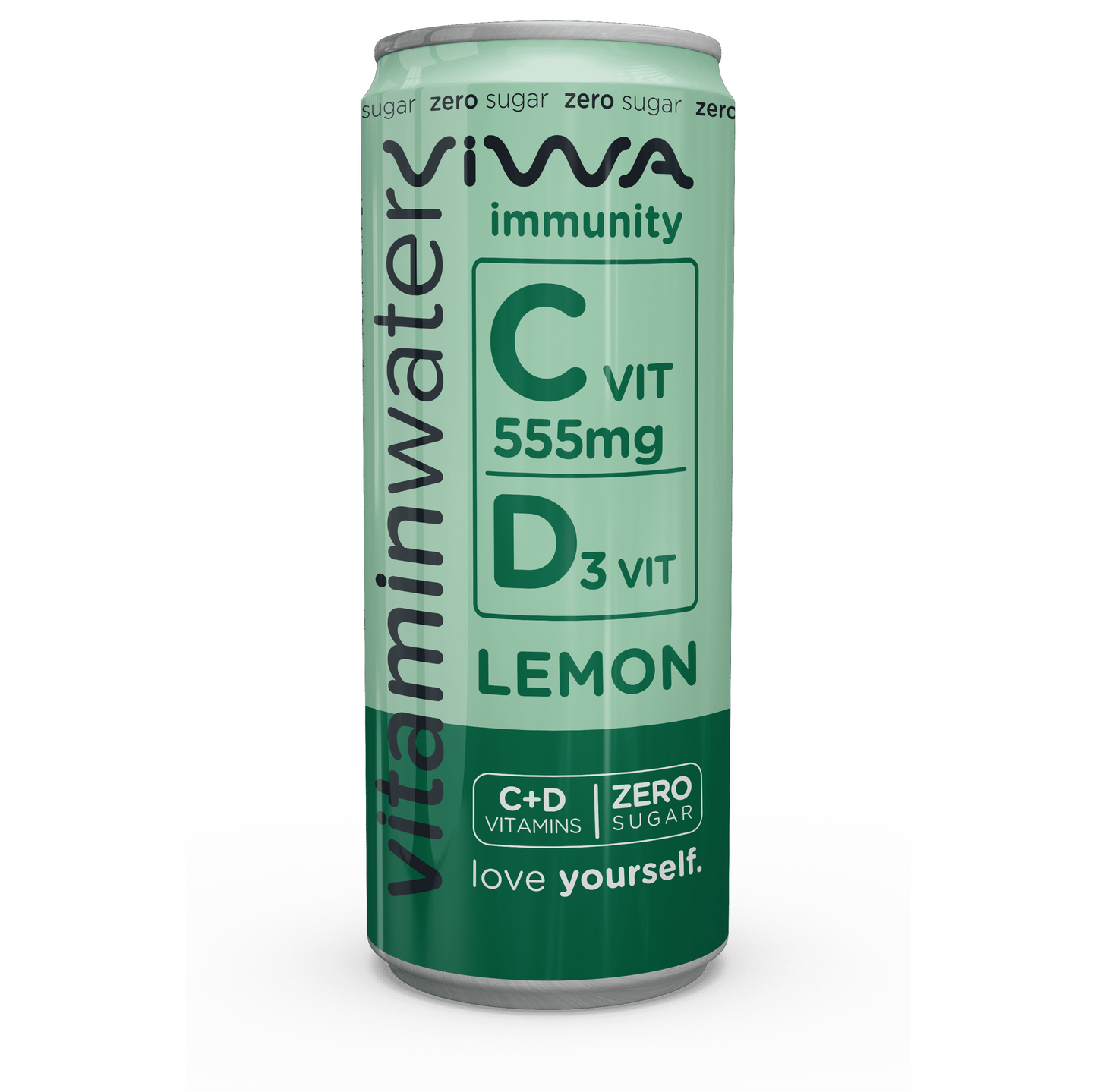 Viwa VitaminWater Immunity Vitaminas C y D3 - Bebida Refrescante Cero Azúcar con Vitaminas y Minerales sabor Limón - 330ml, Pack de 24