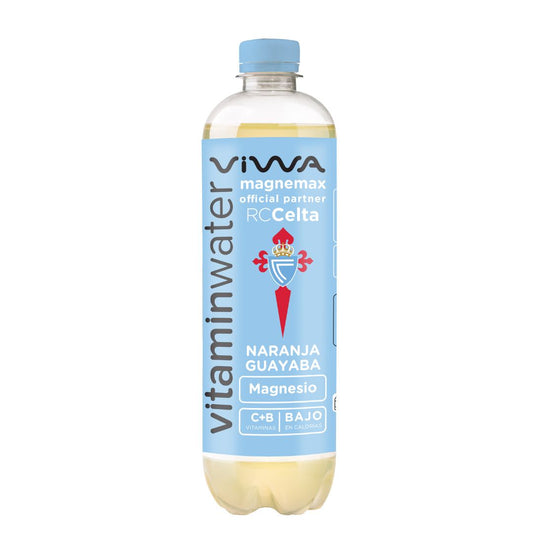 VIWA VitaminWATER RC Celta Mangemax - Pack 12 x 600 ml - Agua Mineral sin Gas con Sabor a Naranja y Guayaba, Enriquecida con Magnesio y Vitaminas